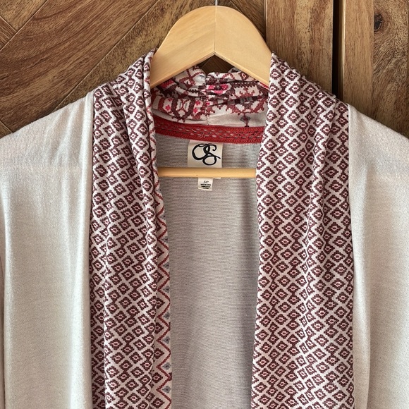 Anthropologie One September bohemian cardigan sweater in cream - Picture 2 of 10